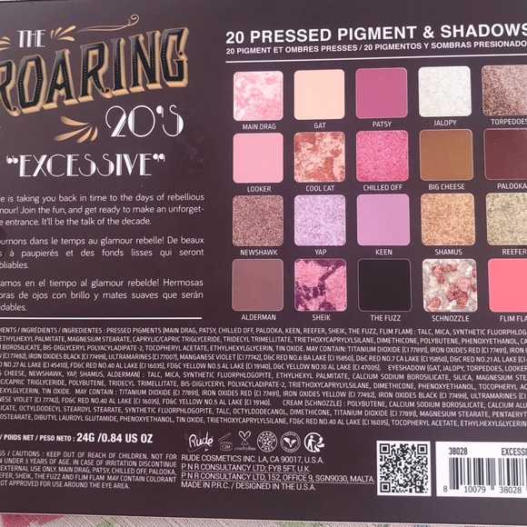 NEW ~ The Roaring 20’s Eyeshadow Pallet *Excessive* by RUDE COSMETICS - Picture 5 of 6